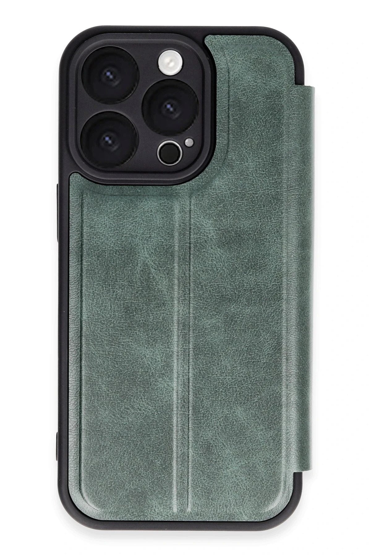 Mey İthalat® iPhone 16 Pro Kılıf Flip Cover - Koyu Yeşil