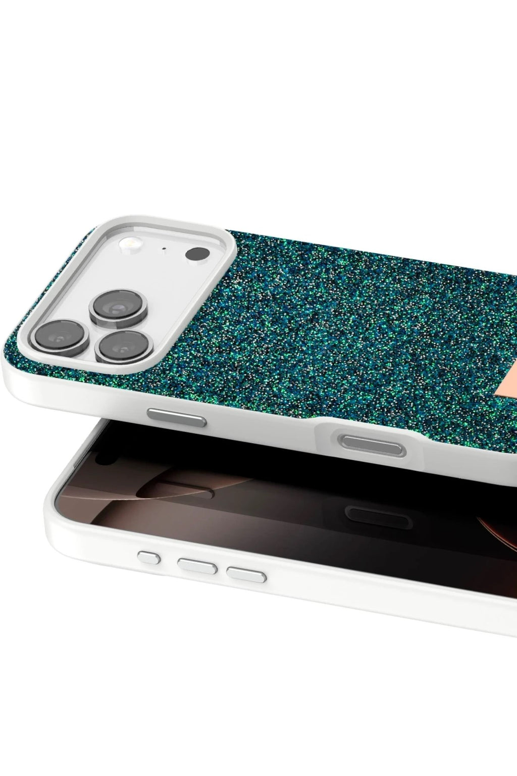 Mey İthalat® iPhone 17 Pro Max Bright Simli Kapak - Koyu Yeşil
