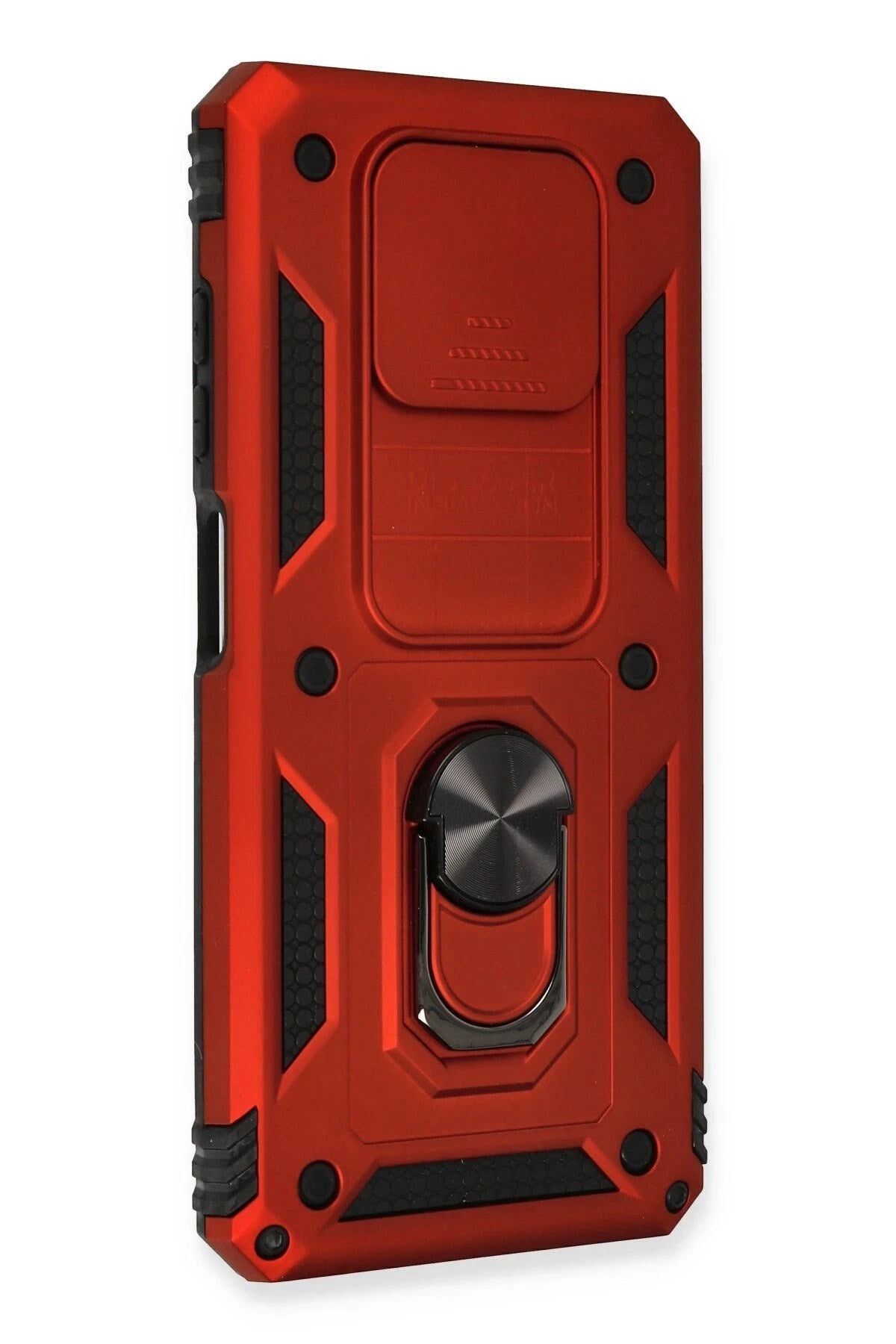 Mey İthalat® Pocophone X3 Kılıf Pars Lens Yüzüklü Silikon - Kırmızı