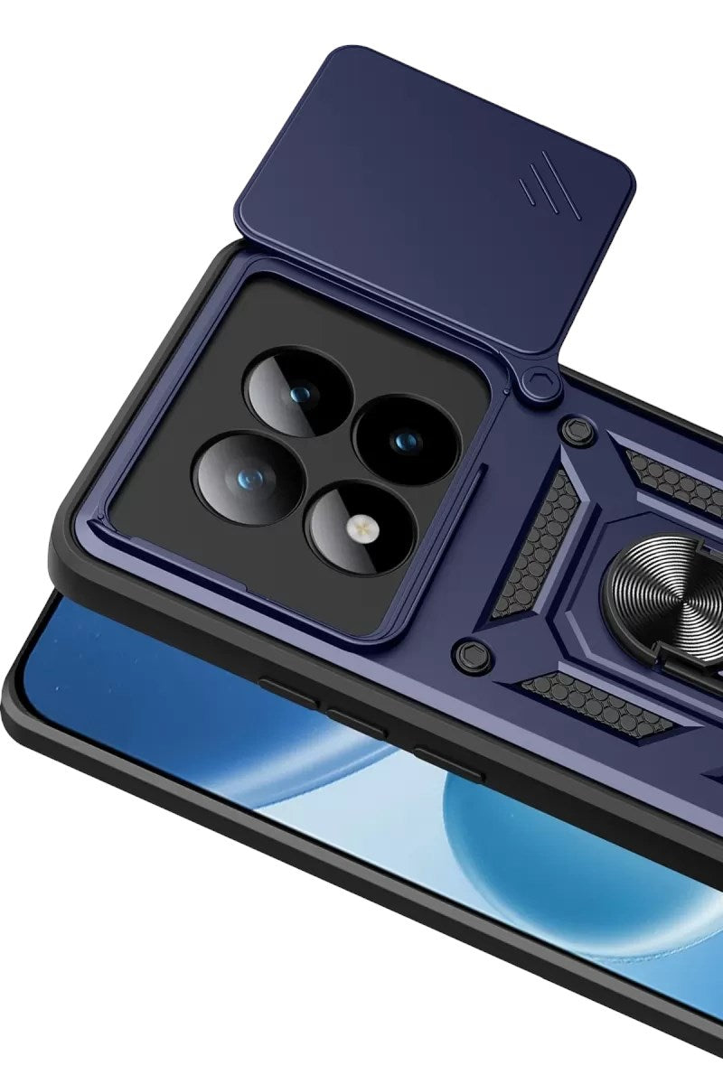 Mey İthalat® Redmi Note 15 Pro 4G Pars Lens Yüzüklü Silikon - Lacivert