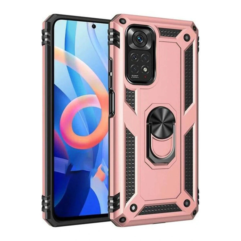 Mey İthalat® Redmi Note 12S Kılıf Sofya Yüzüklü Silikon Kapak - Rose