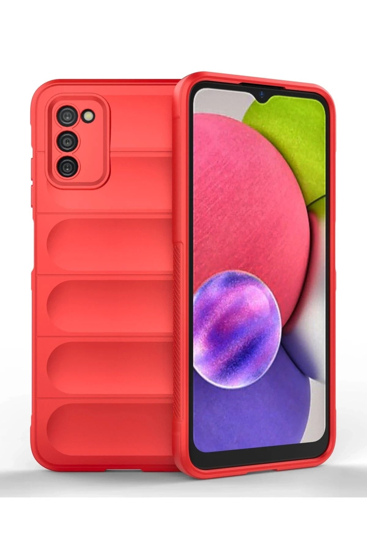 Mey İthalat® Samsung Galaxy A03S Kılıf Optimum Silikon - Kırmızı