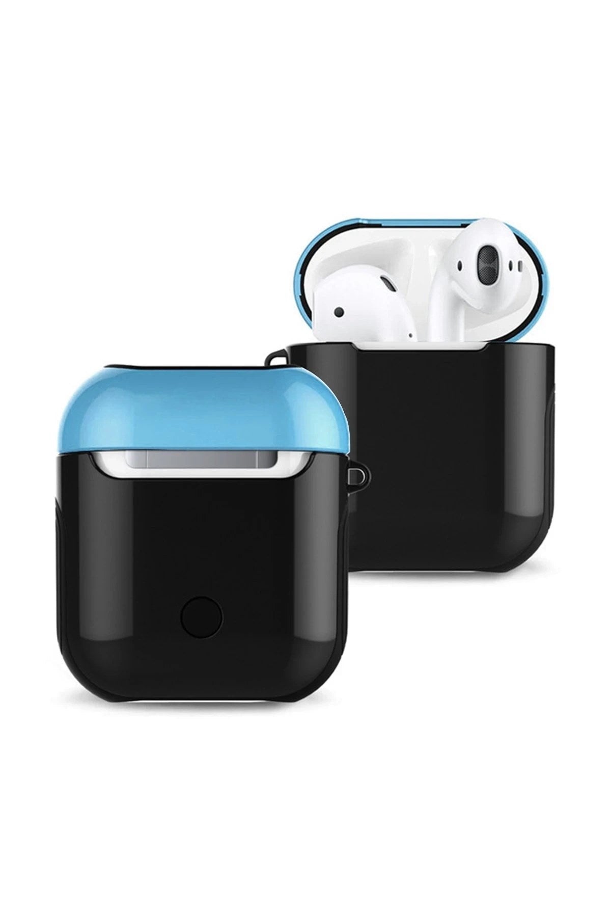 Mey İthalat® Airpods 2 (2.nesil) 3in1 Kılıf - Siyah-Mavi