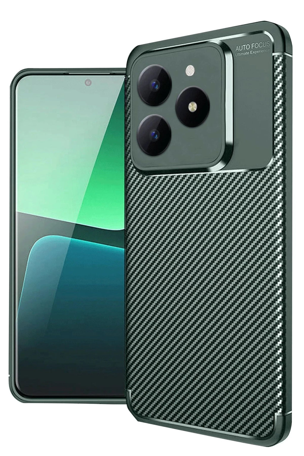 Mey İthalat® Realme C61 Kılıf Auto Focus Karbon Kapak - Koyu Yeşil