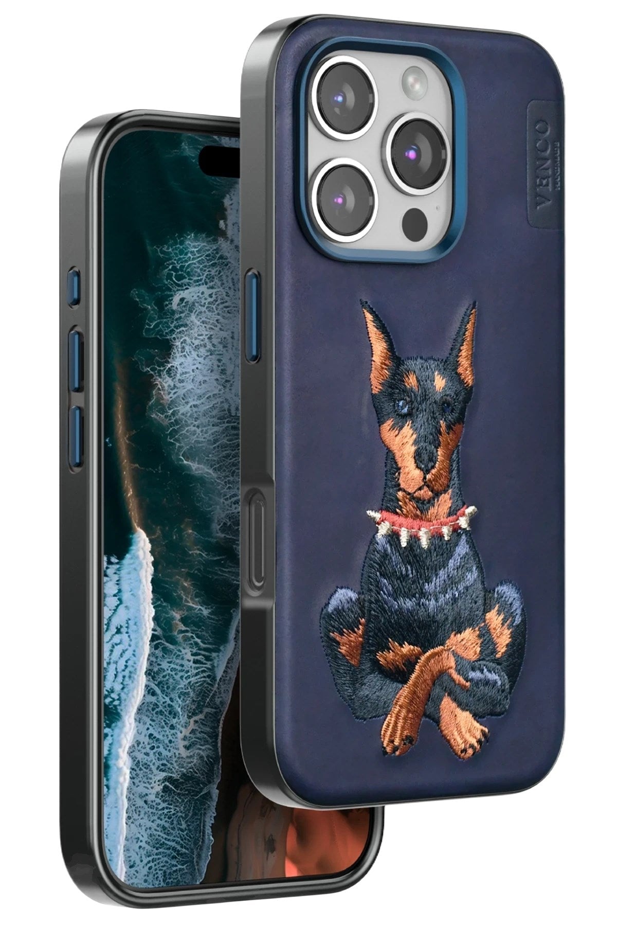 Mey İthalat® iPhone 16 Pro Perma Desenli Kapak - Lacivert