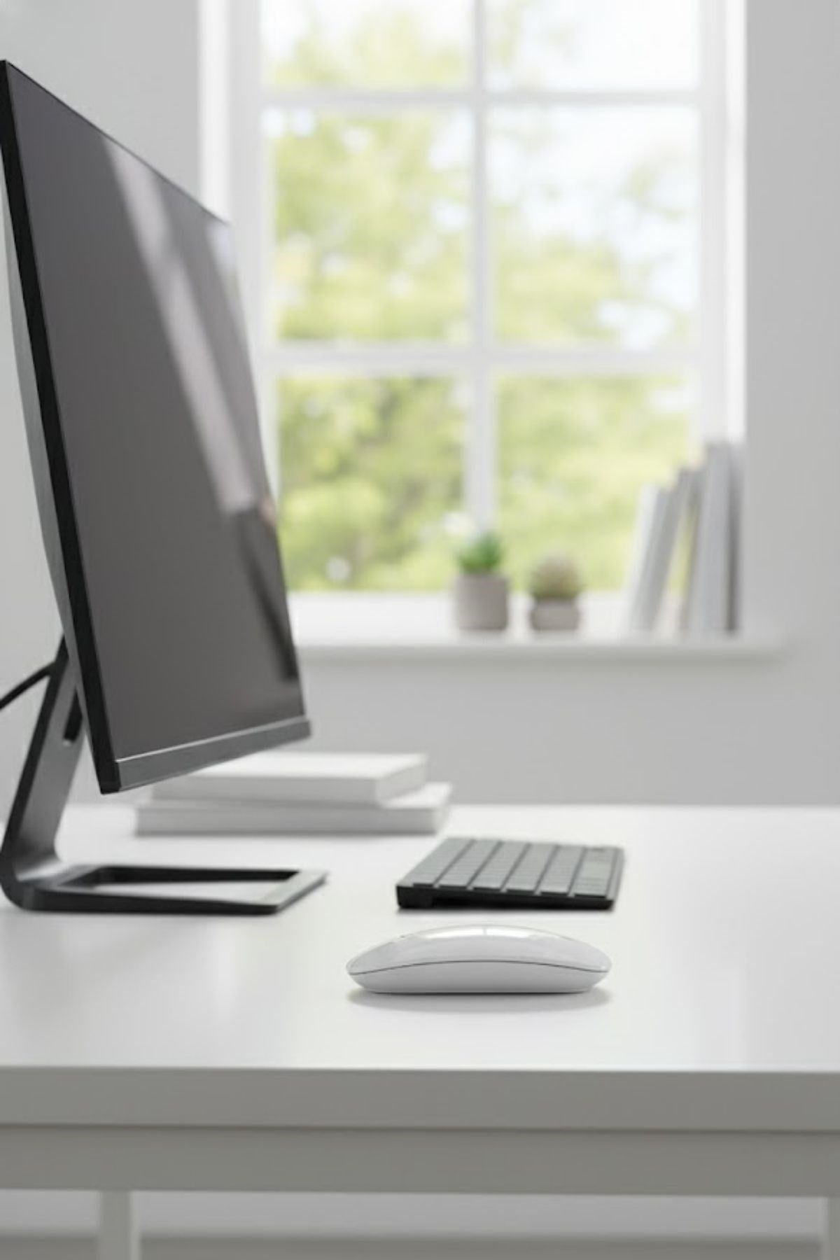 Beyaz Renkli Ergonomik Sessiz Kablosuz Mouse – USB Alıcılı, Ofis ve Oyun İçin Konforlu Bilgisayar Faresi MS6310