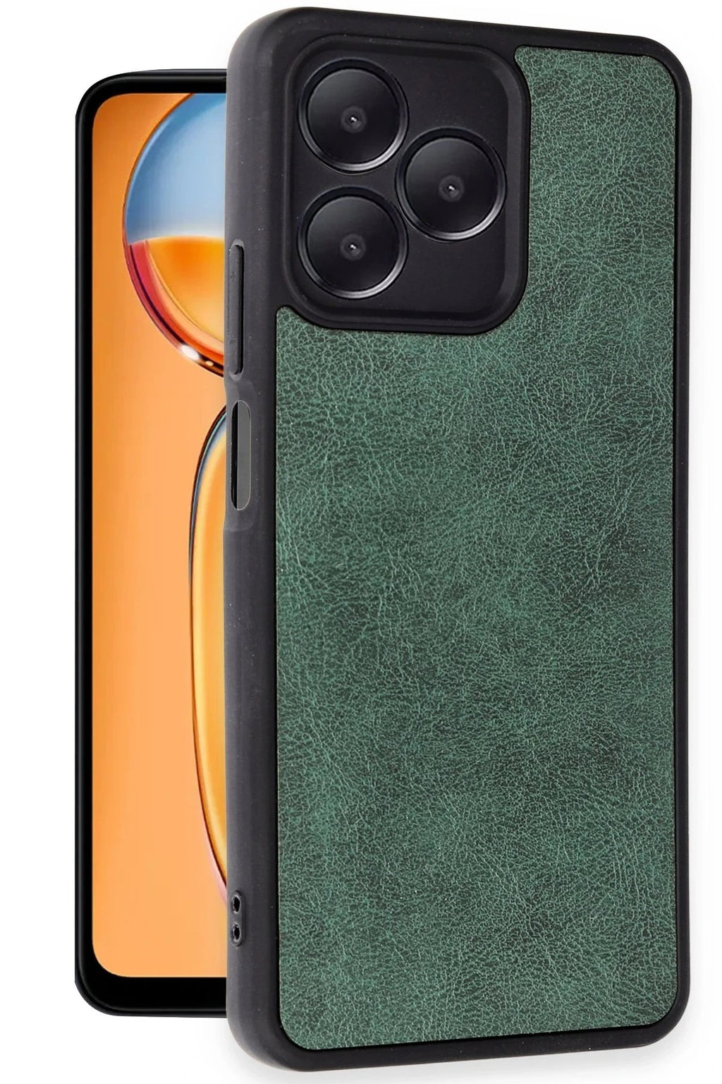 Mey İthalat® Realme Note 50 4G Kılıf Aras Deri Kapak - Koyu Yeşil