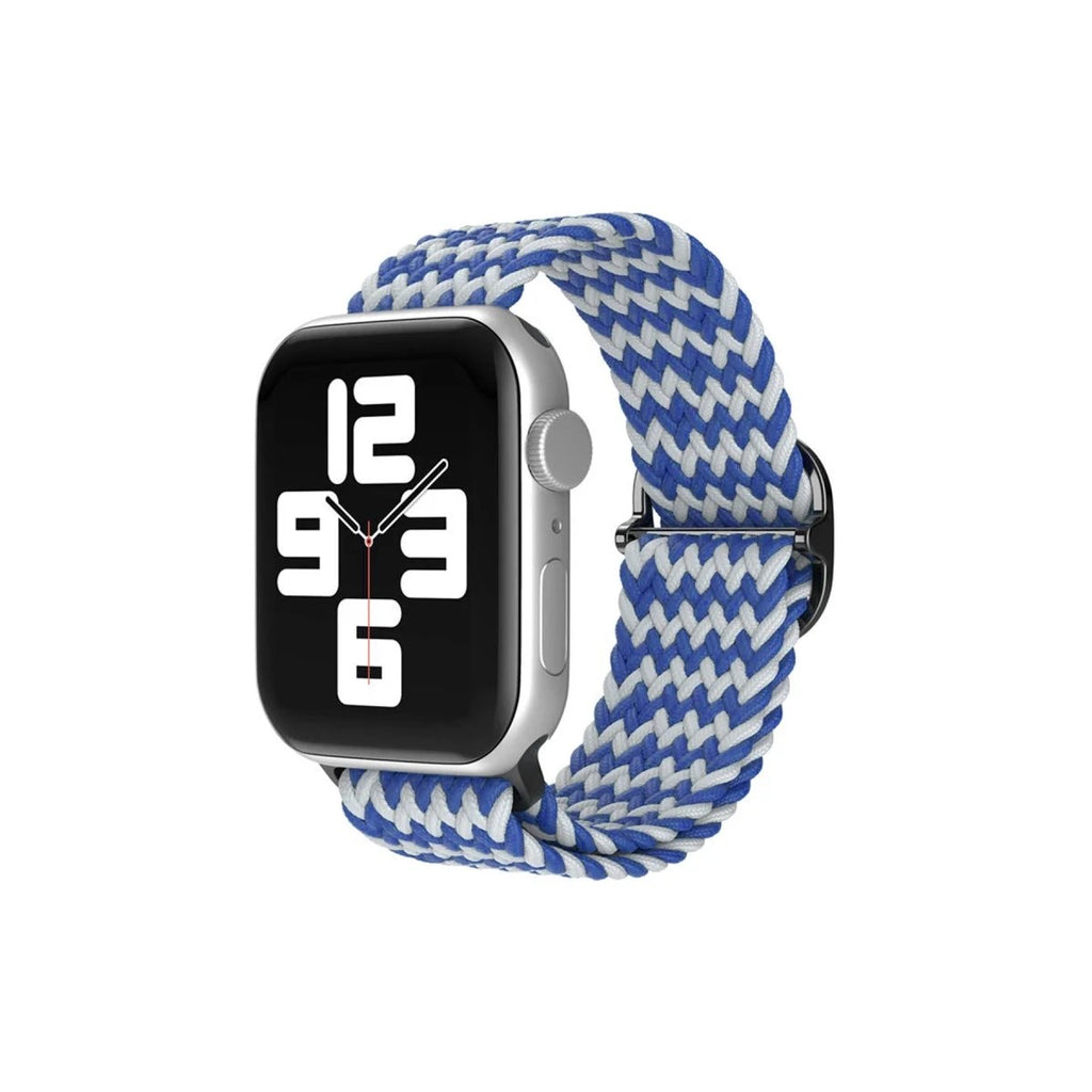 Mey İthalat® Watch 38mm Star Kordon - Zigzag Beyaz-Mavi