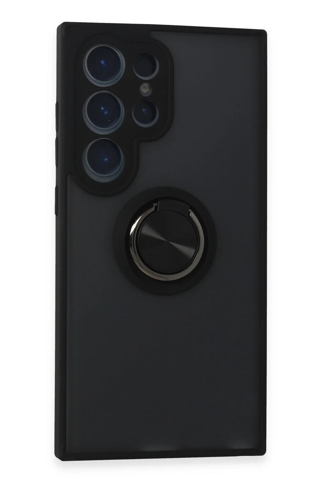 Mey İthalat® Samsung Galaxy S24 Ultra Kılıf Montreal Yüzüklü Silikon Kapak - Siyah