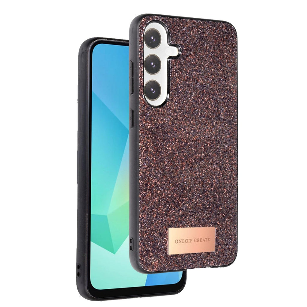 Mey İthalat® Samsung Galaxy A56 Bright Simli Kapak - Derin Mor