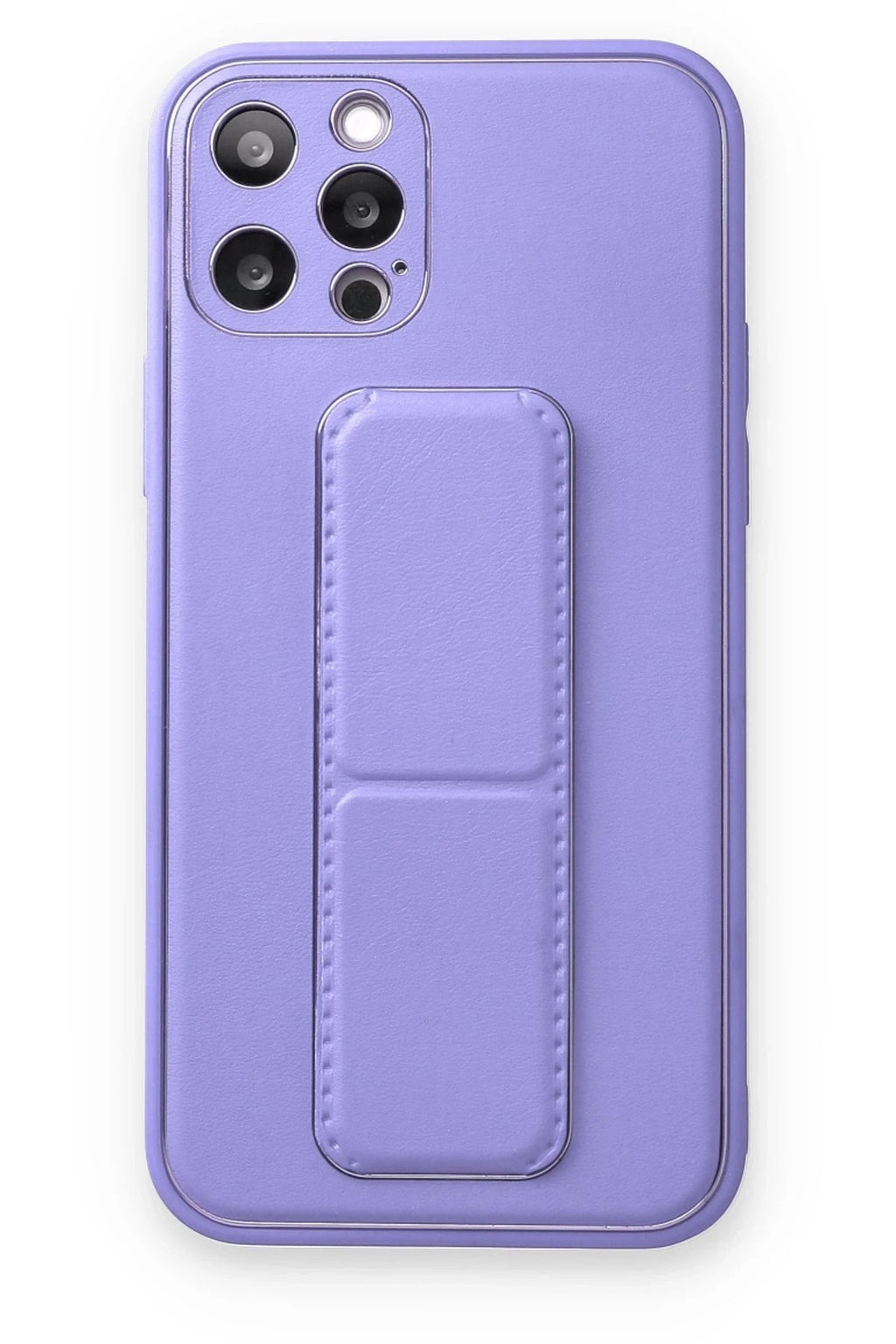 Mey İthalat® iPhone 12 Pro Kılıf Coco Deri Standlı Kapak - Koyu Lila