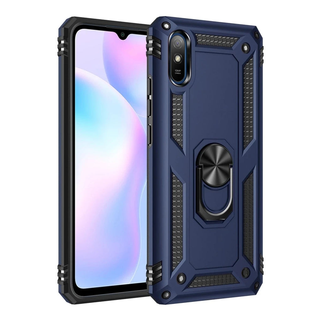 Mey İthalat® Redmi 9A Kılıf Sofya Yüzüklü Silikon Kapak - Lacivert