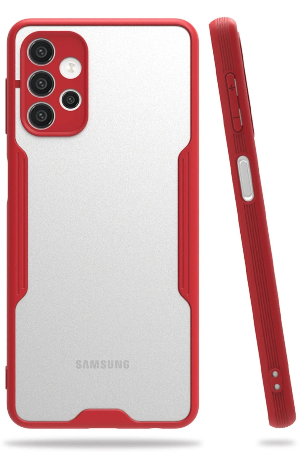 Mey İthalat® Samsung Galaxy A72 Kılıf Platin Silikon - Kırmızı