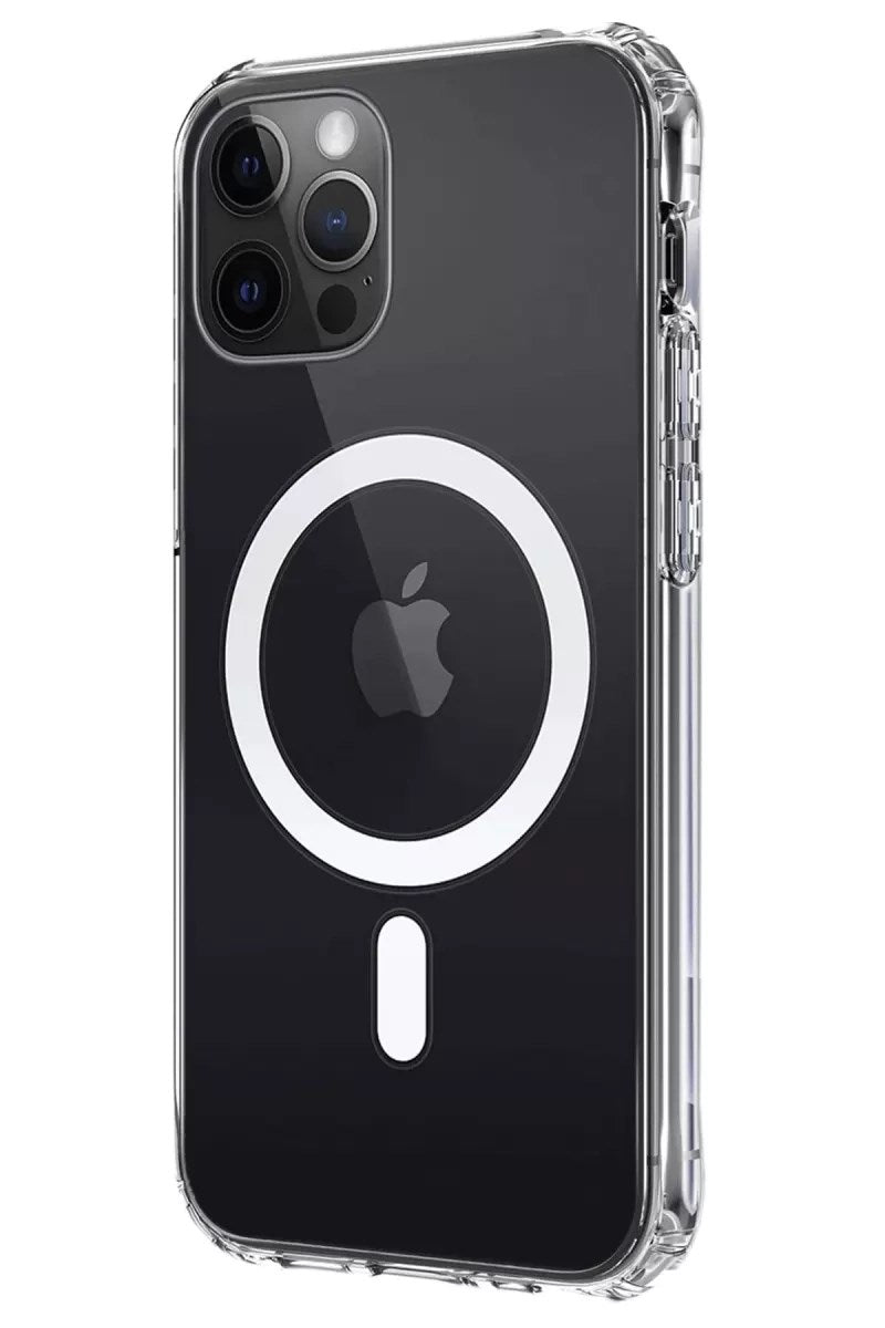 Mey İthalat® iPhone 12 Kılıf Magneticsafe Şeffaf Silikon - Şeffaf