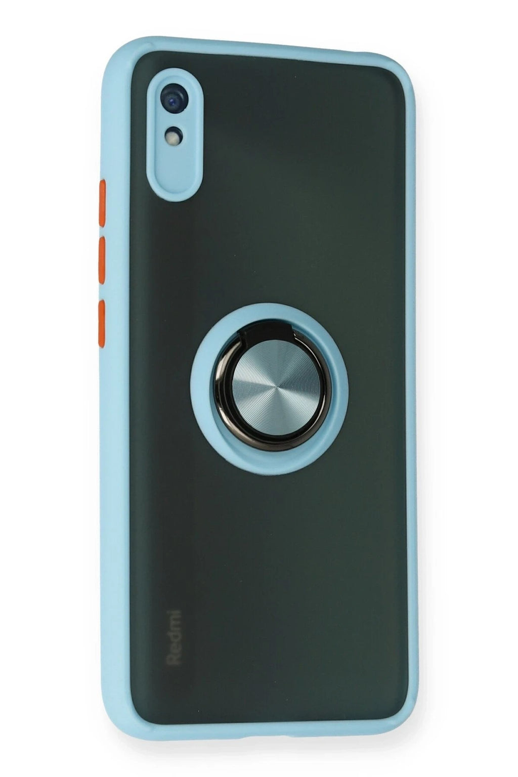 Mey İthalat® Redmi 9A Kılıf Montreal Yüzüklü Silikon Kapak - Buz Mavi
