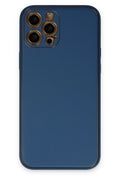 Mey İthalat® iPhone 12 Pro Max Kılıf Coco Deri Silikon Kapak - Açık Mavi