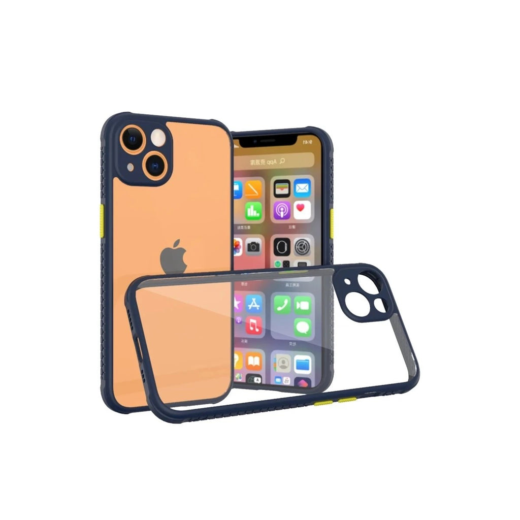 Mey İthalat® iPhone 13 Mini Kılıf Miami Şeffaf Silikon - Lacivert