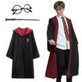 Mey İthalat® Harry Potter Gryffindor Kapişonlu Çocuk Kostüm + Asa + Gözlük Seti 9-10 Yaş