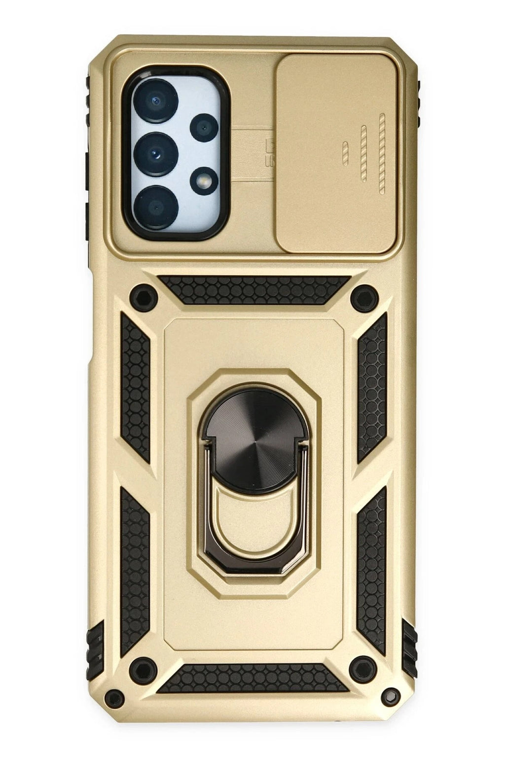 Mey İthalat® Samsung Galaxy A13 4G Kılıf Pars Lens Yüzüklü Silikon - Gold