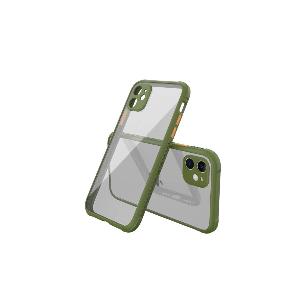 Mey İthalat® iPhone 12 Mini Kılıf Miami Şeffaf Silikon - Koyu Yeşil