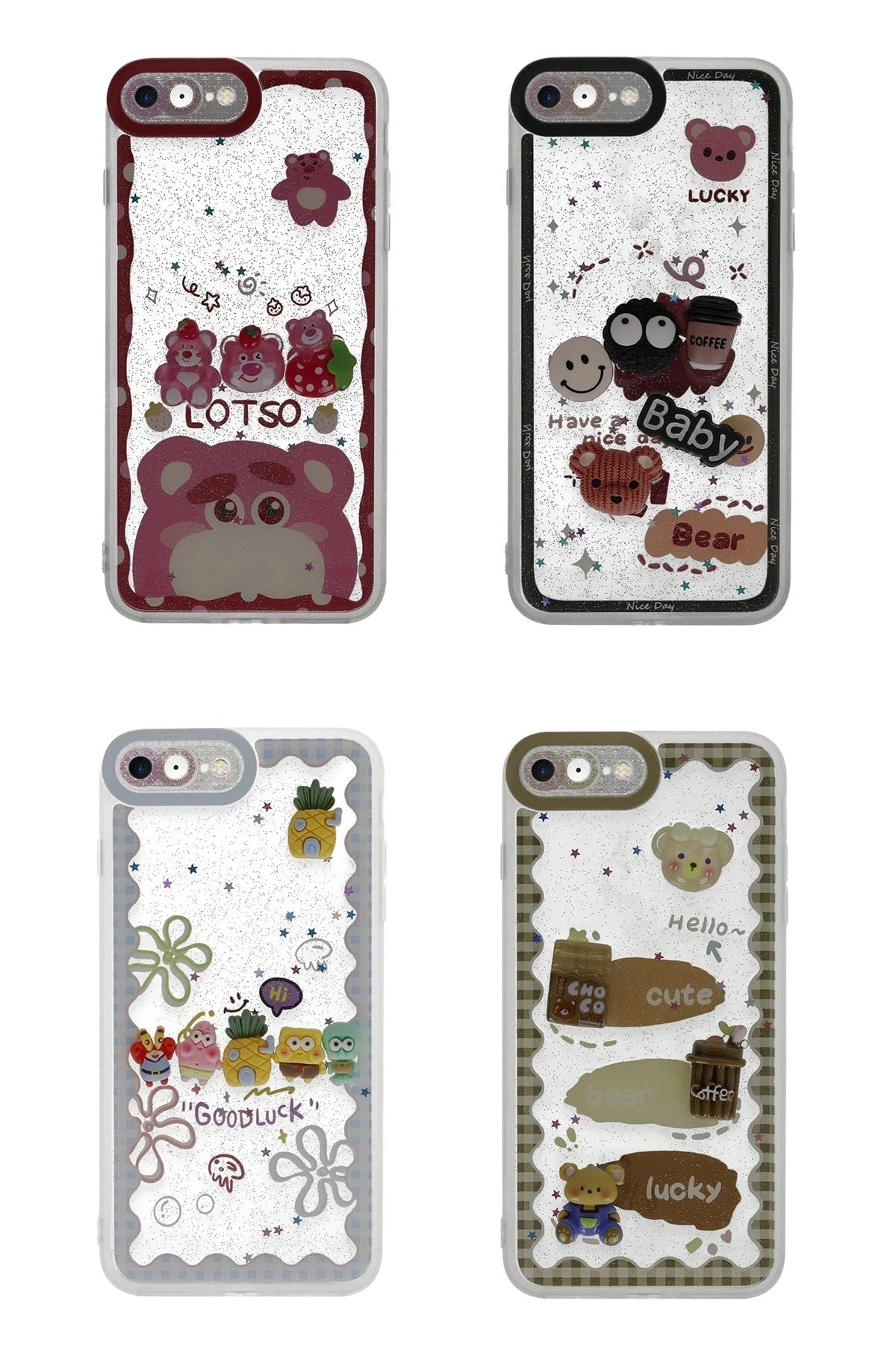 Mey İthalat® iPhone 7 Kılıf Sweet Desenli Silikon Kapak - Pembe