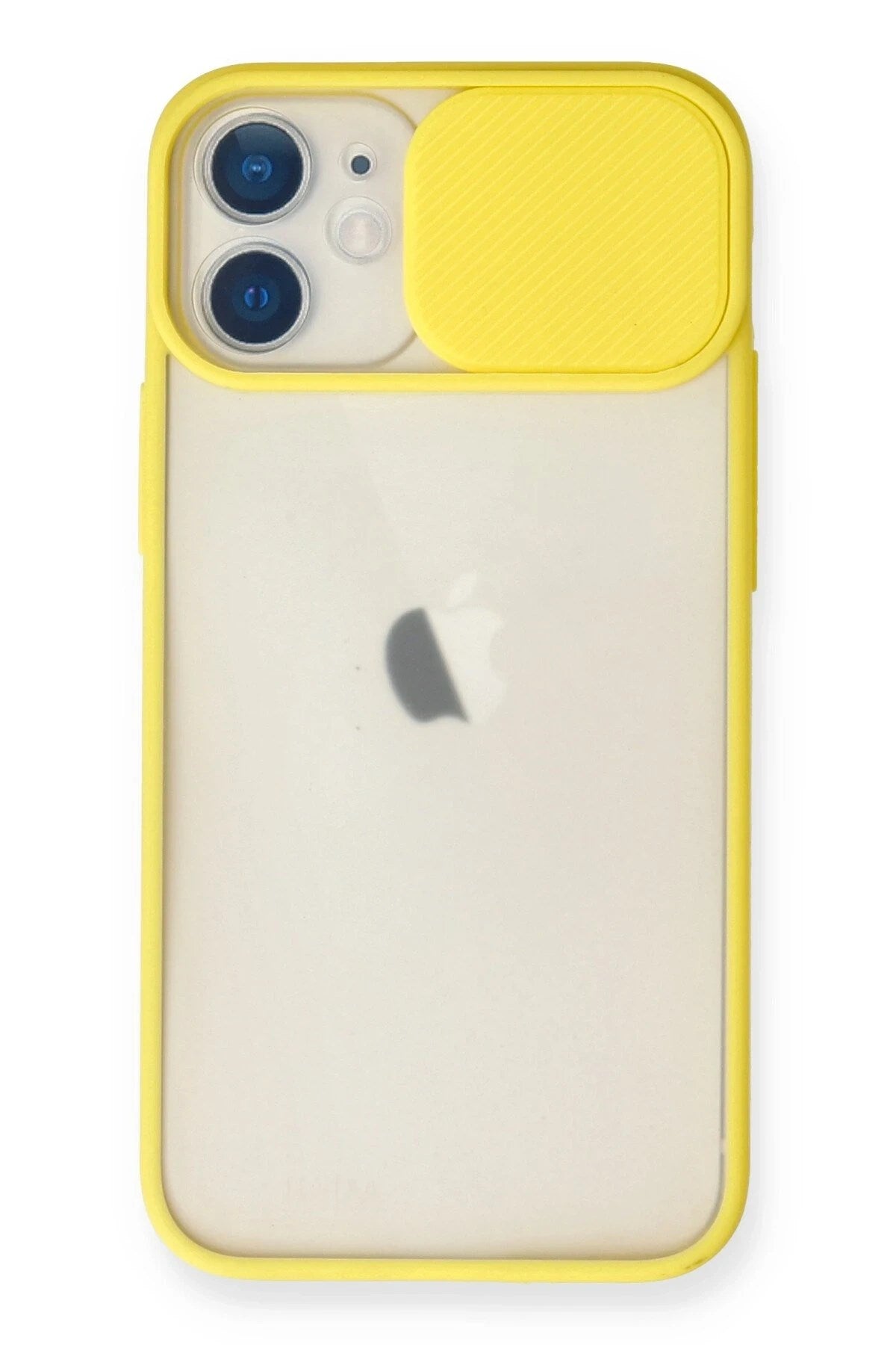 Mey İthalat® iPhone 11 Kılıf Palm Buzlu Kamera Sürgülü Silikon - Sarı