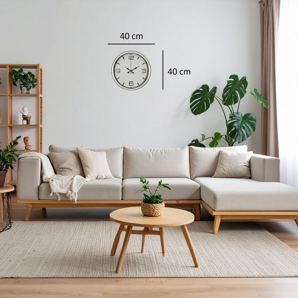 White Index 40 Cm Metal Duvar Saati