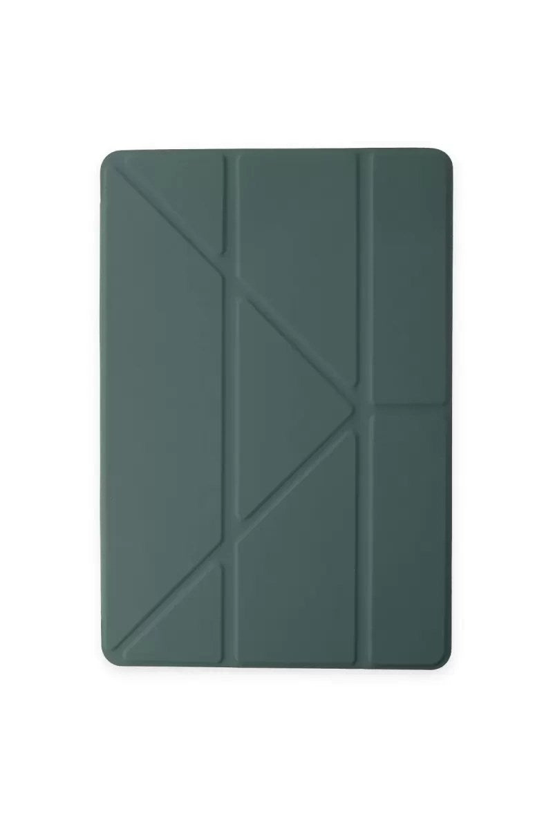 Mey İthalat® iPad 10.2 (8.nesil) Kılıf Kalemlikli Mars Tablet Kılıfı - Koyu Yeşil