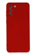 Mey İthalat® Samsung Galaxy S21 Plus Kılıf Nano içi Kadife Silikon - Kırmızı