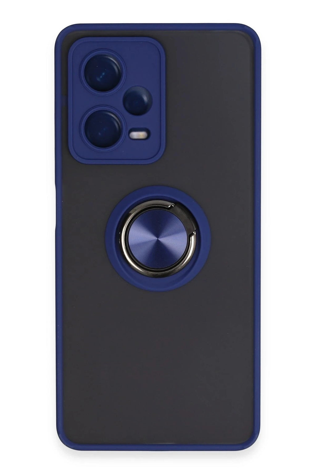 Mey İthalat® Redmi Note 12 5G Kılıf Montreal Yüzüklü Silikon Kapak - Lacivert