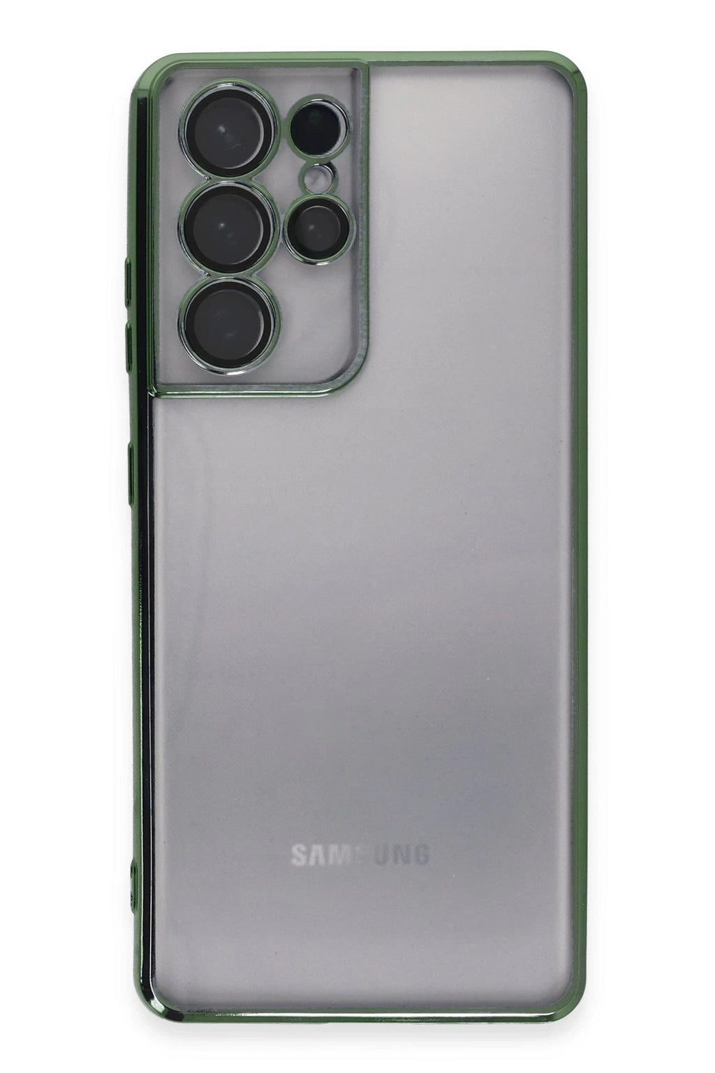 Mey İthalat® Samsung Galaxy S21 Ultra Kılıf Lensli Silikon - Yeşil