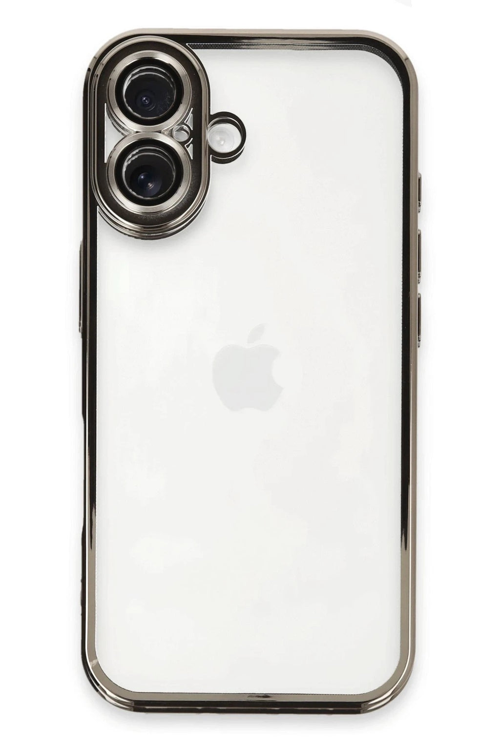Mey İthalat® iPhone 16 Plus Kılıf Lensli Silikon - Titanyum Gri