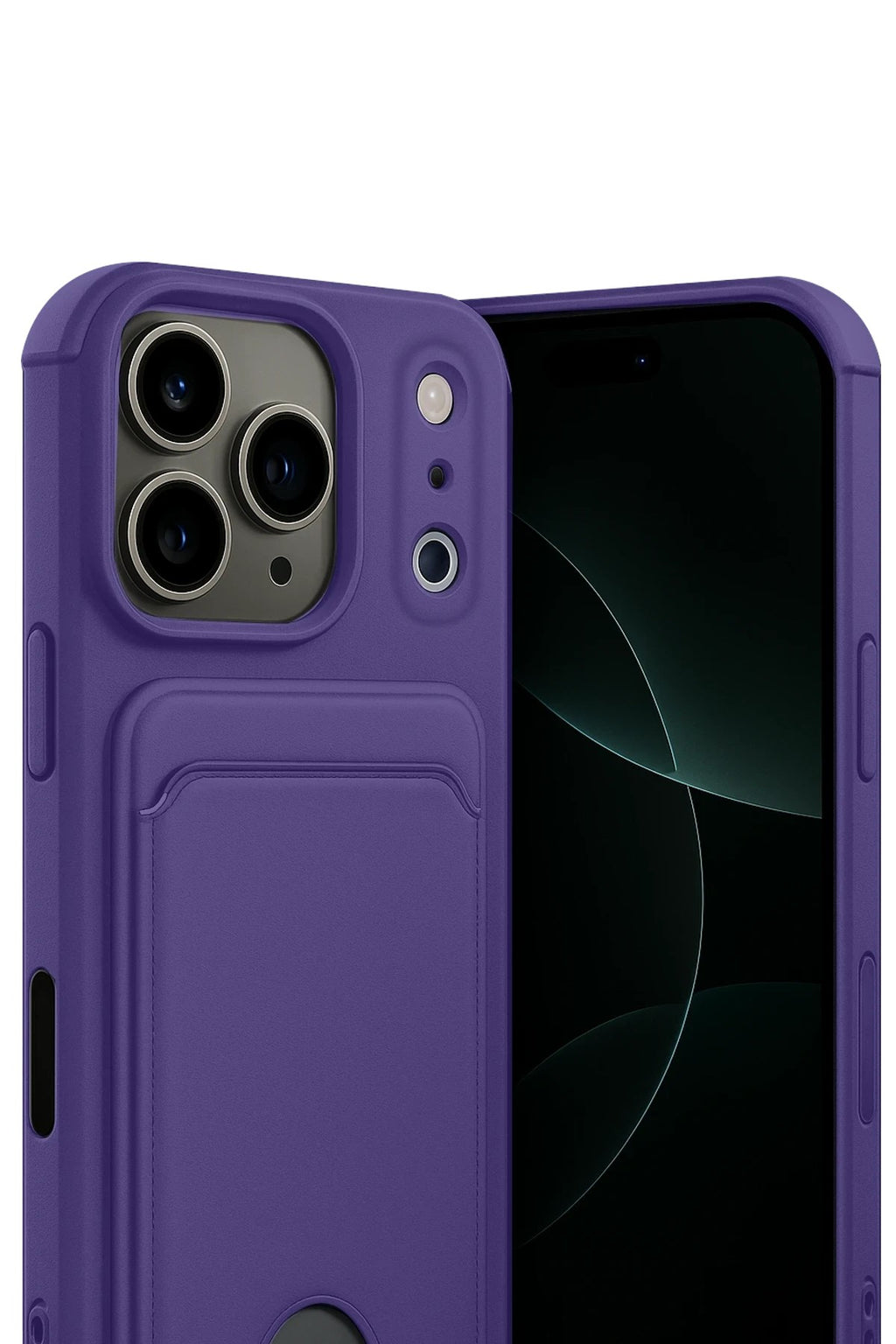 Mey İthalat® iPhone 17 Pro Kelvin Kartvizitli Silikon - Derin Mor