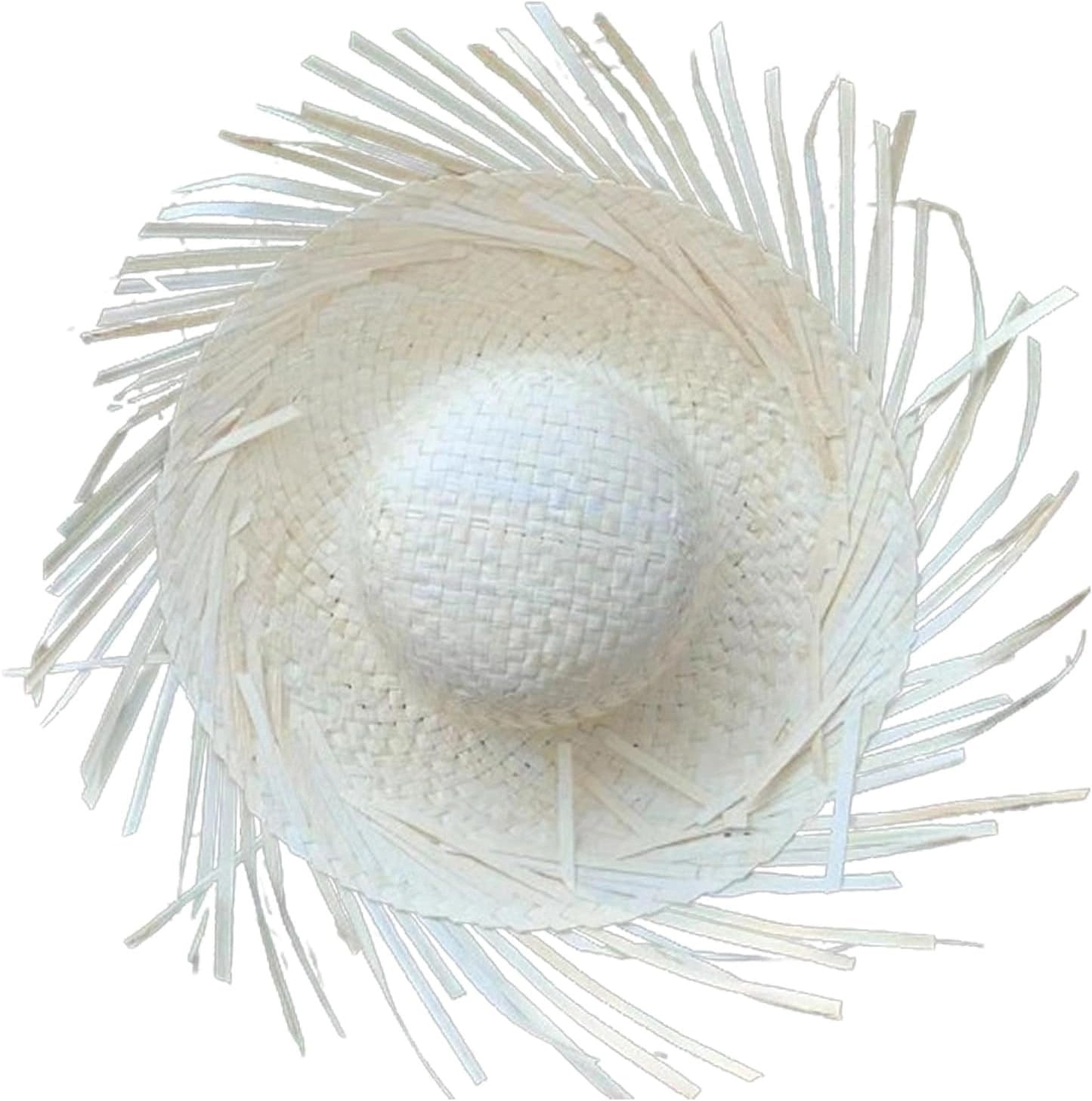 Mey İthalat® Tropikal Parti Beyaz Hasır Hawaii Şapkası 13x36 cm