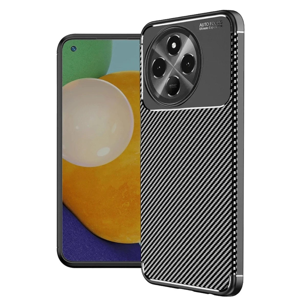 Mey İthalat® Tecno Spark 30 Pro Kılıf Auto Focus Karbon Kapak - Siyah