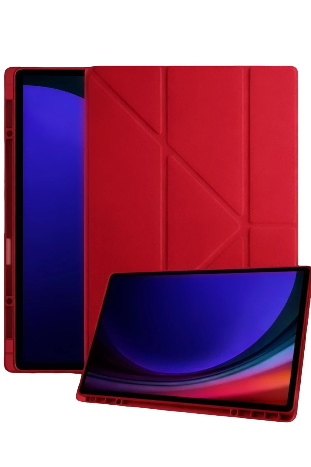 Mey İthalat® Samsung Galaxy Tab A11 Plus Kalemlikli Mars Tablet Kılıfı - Kırmızı