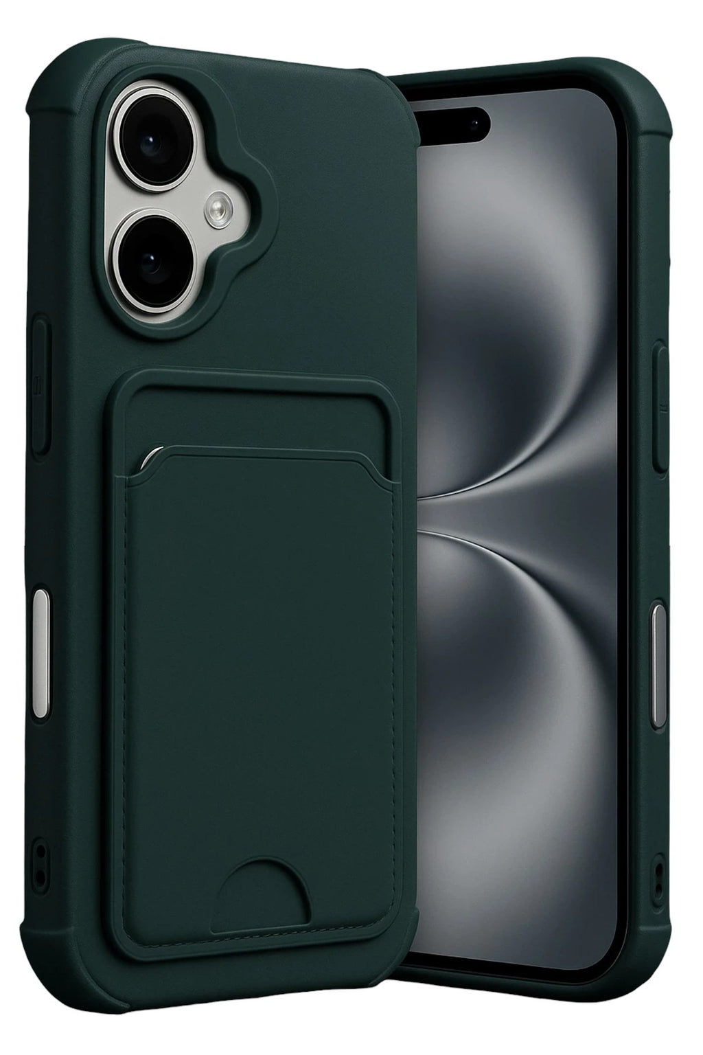 Mey İthalat® iPhone 17 Kelvin Kartvizitli Silikon - Koyu Yeşil