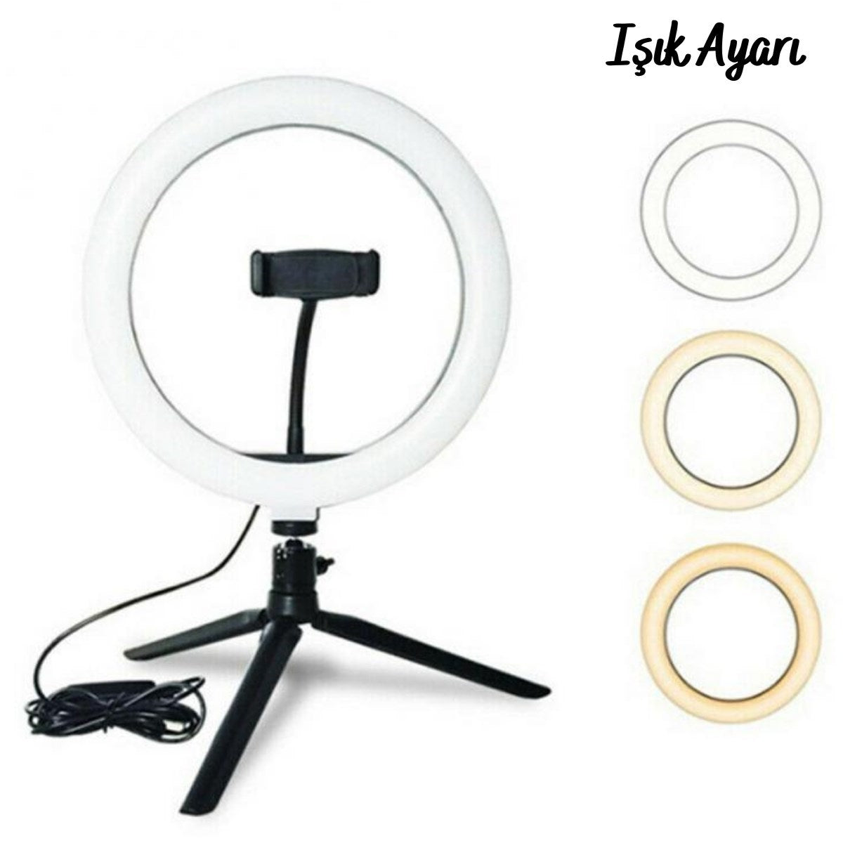 8inç 20cm Youtube Instagram Tiktok Selfie Stüdyo Video Fotoğraf Ring Light Tripod Led Halk