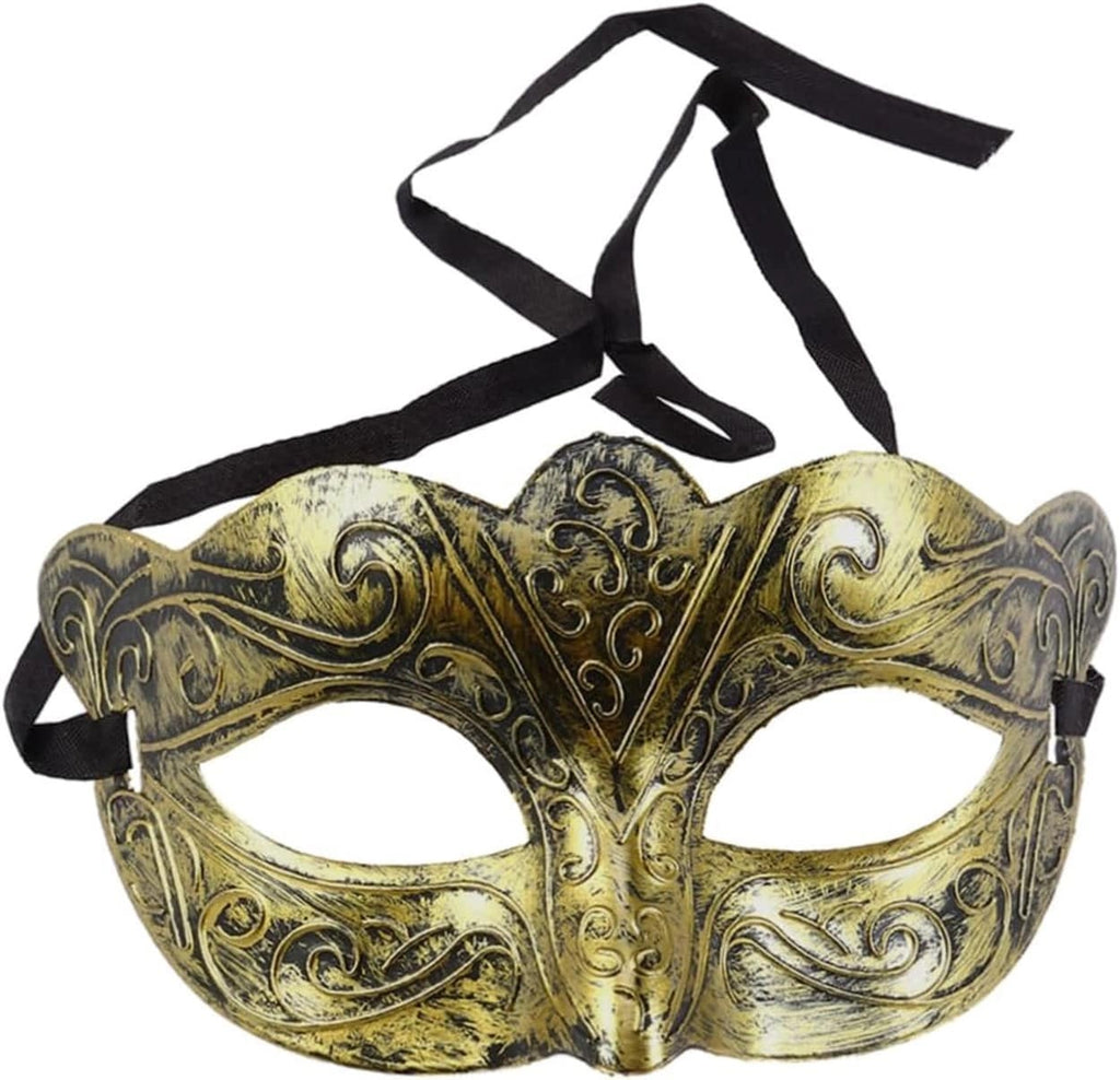 Mey İthalat® Maskeli Balo Antik Gri Gümüş Eskitilmiş Maske Balo Venedik