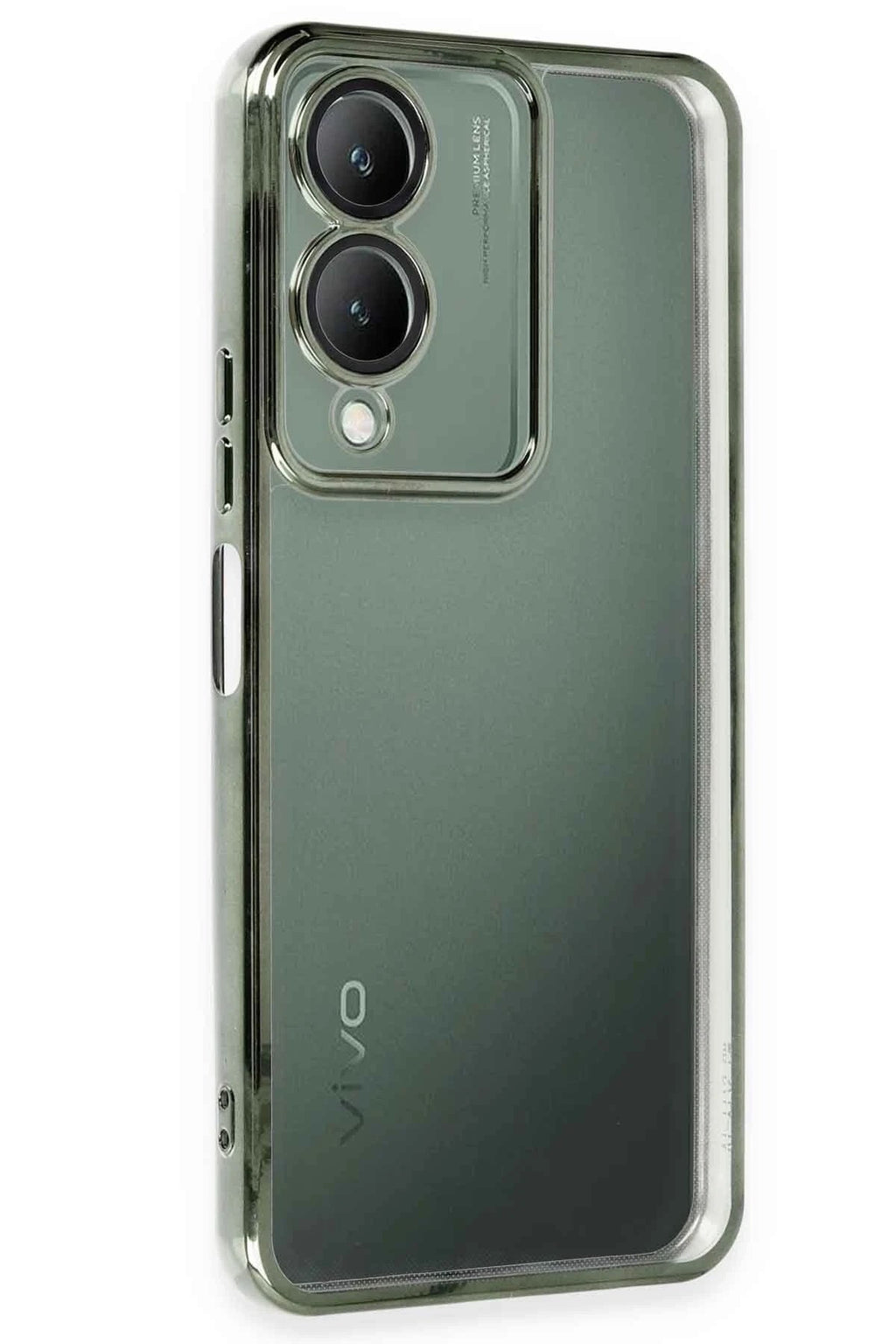 Mey İthalat® Vivo Y17S Kılıf Lensli Silikon - Yeşil