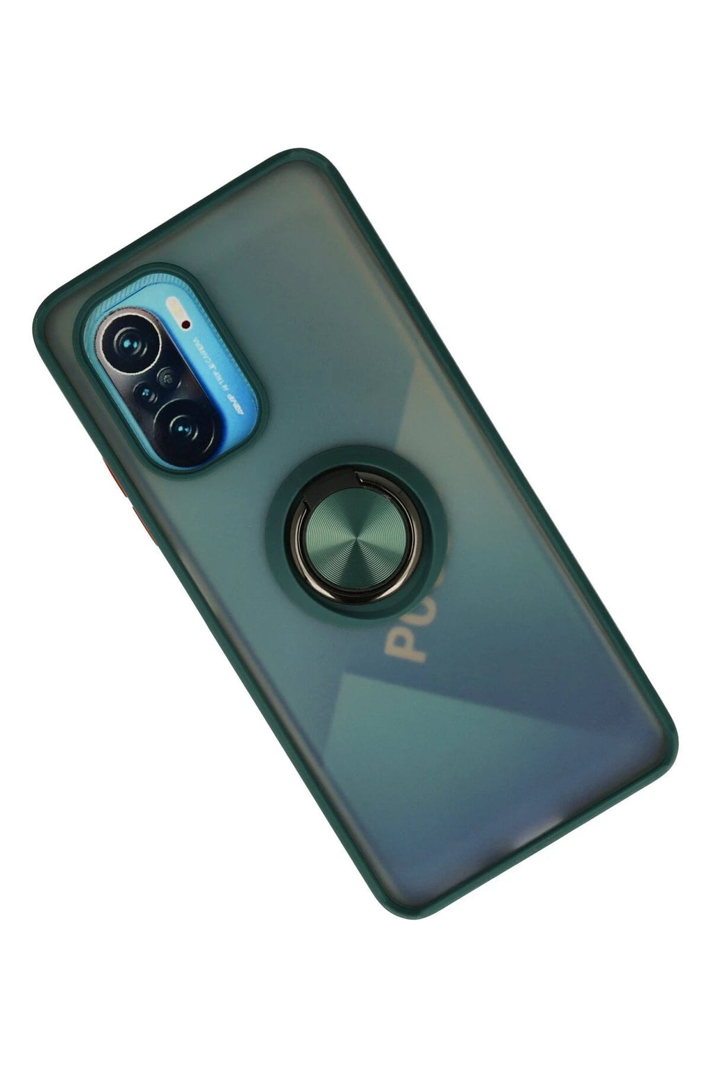 Mey İthalat® Redmi K40 Kılıf Montreal Yüzüklü Silikon Kapak - Yeşil
