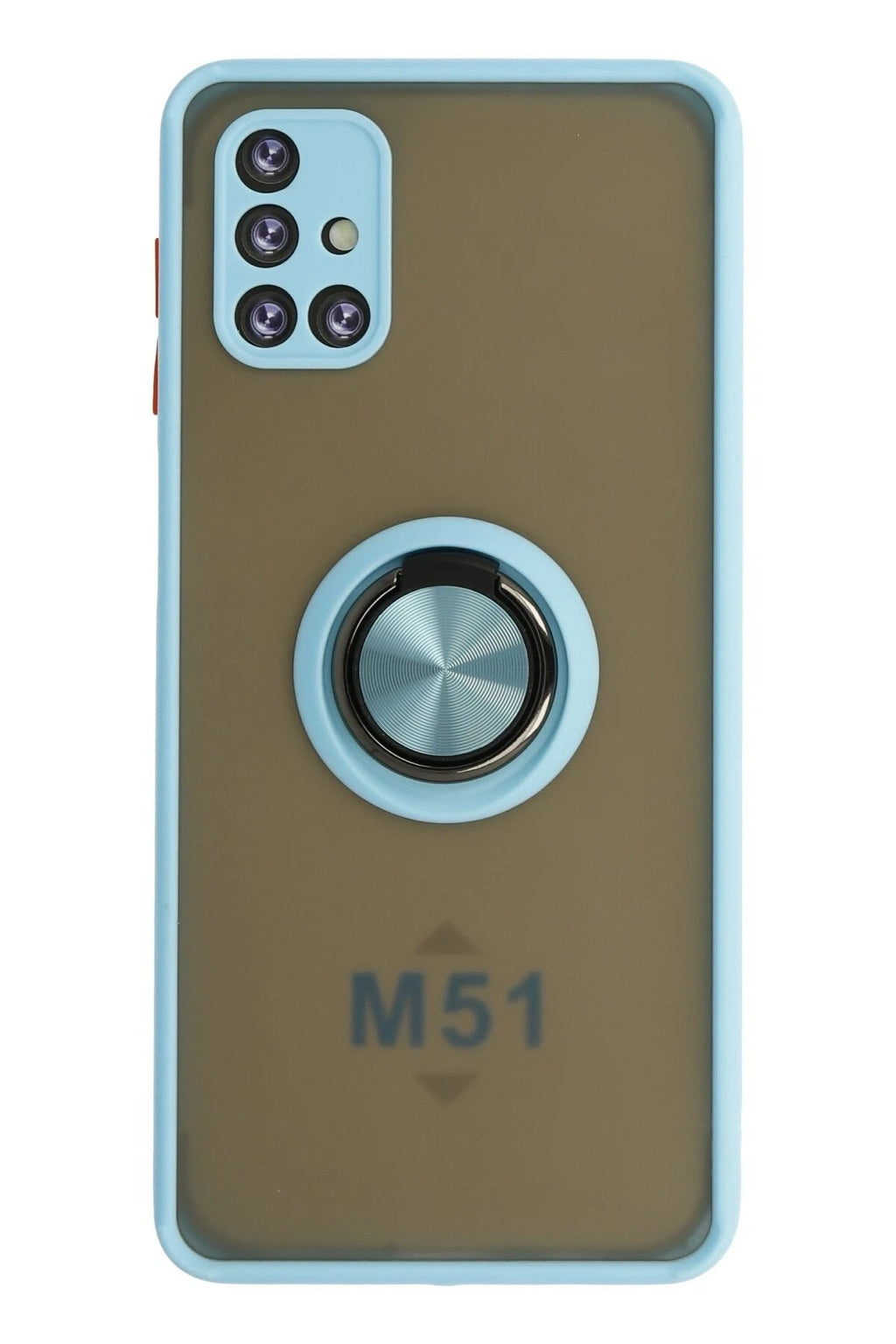 Mey İthalat® Samsung Galaxy M51 Kılıf Montreal Yüzüklü Silikon Kapak - Buz Mavi