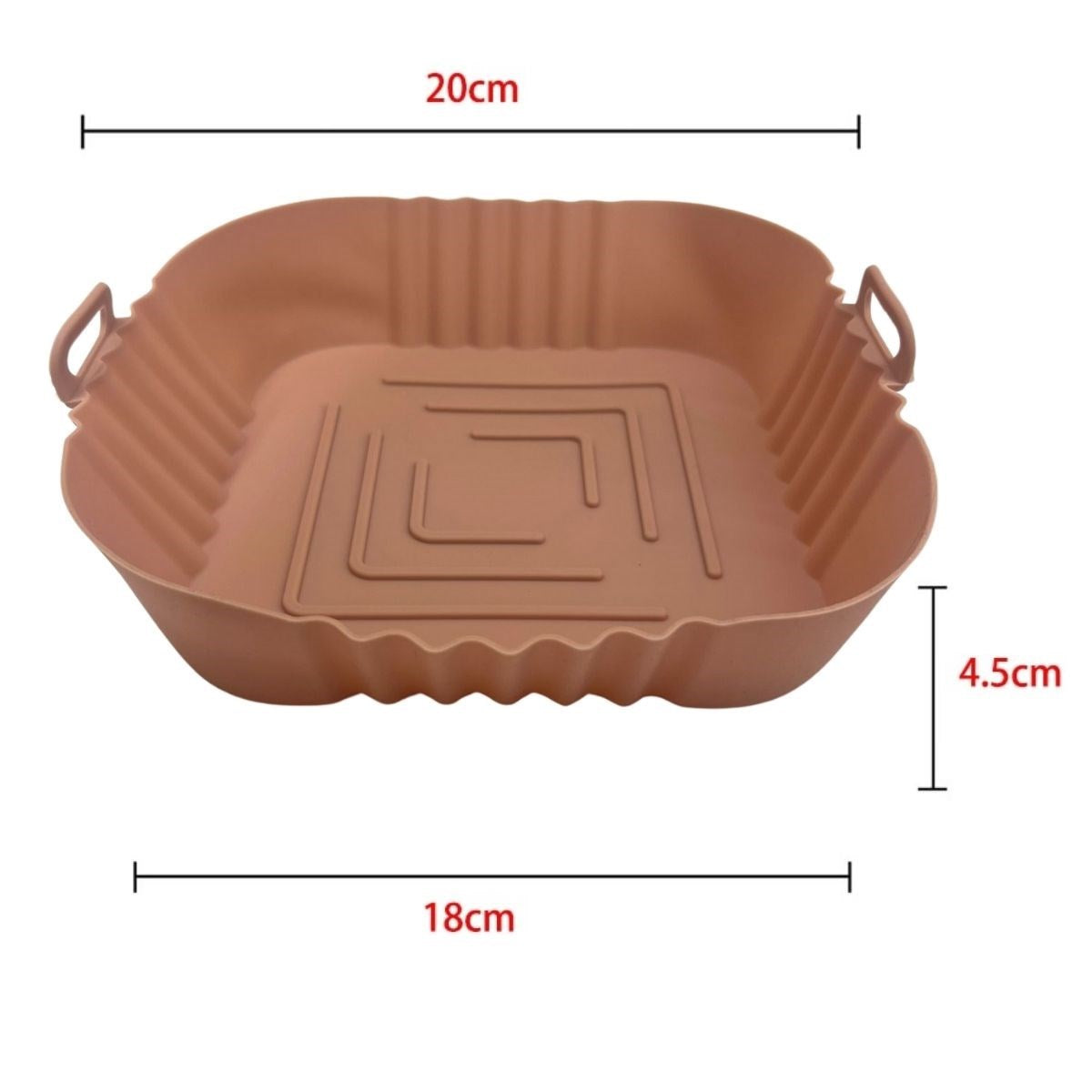 Renkli Isıya Dayanıklı Yıkanılabilir Silikon Fırın Ve Airfryer Kare Model Pişirme Matı 20 Cm