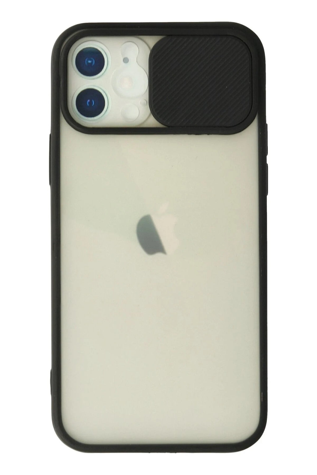 Mey İthalat® iPhone 12 Kılıf Palm Buzlu Kamera Sürgülü Silikon - Siyah