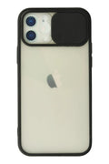 Mey İthalat® iPhone 12 Kılıf Palm Buzlu Kamera Sürgülü Silikon - Siyah