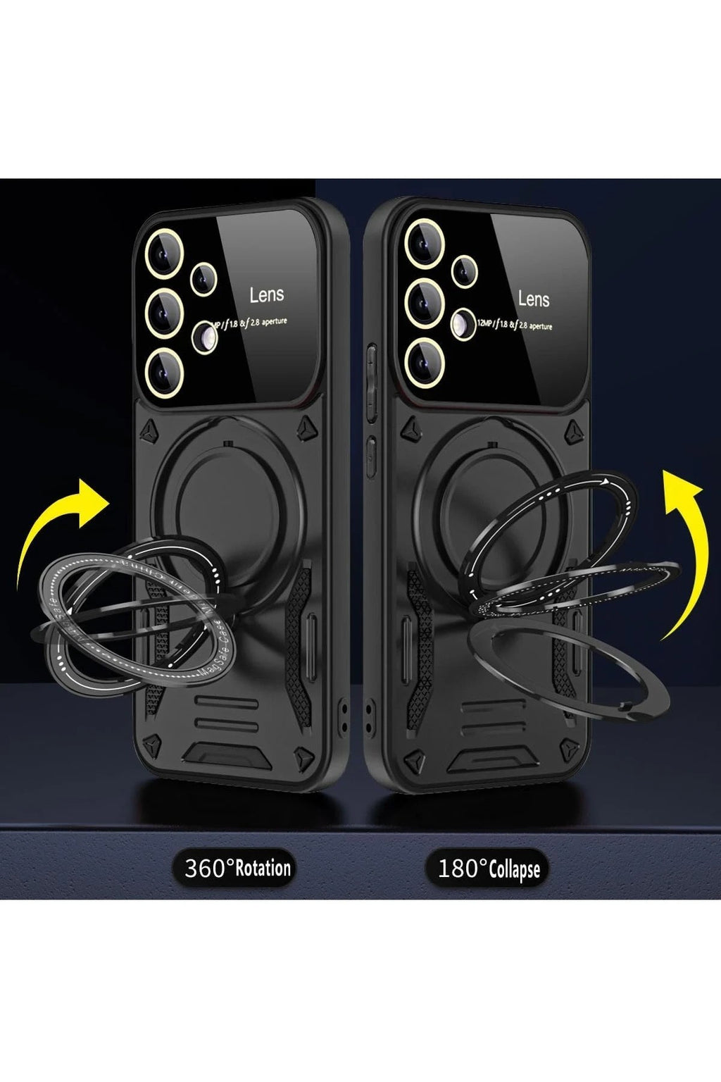 Mey İthalat® Samsung Galaxy S25 Ultra Kılıf Joy Lens Standlı Kapak - Kırmızı