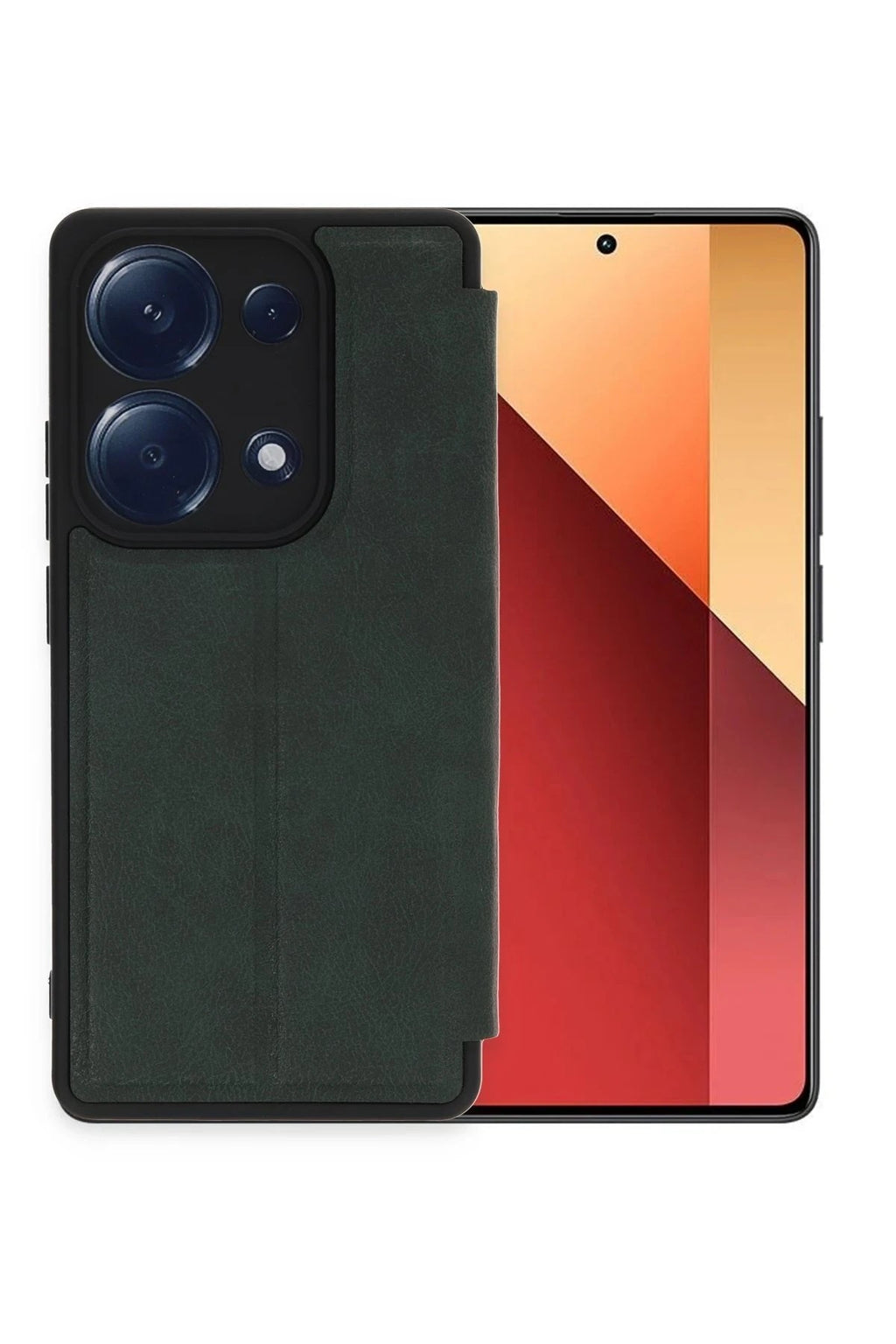 Mey İthalat® Redmi Note 13 Pro 4G Kılıf Flip Cover - Koyu Yeşil