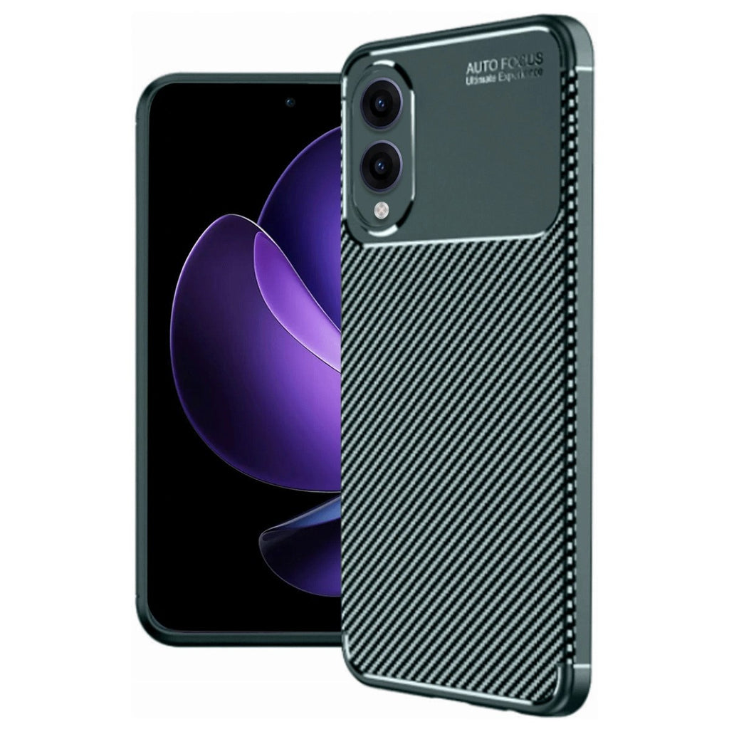 Mey İthalat® Samsung Galaxy S25 Edge Kılıf Auto Focus Karbon Kapak - Koyu Yeşil
