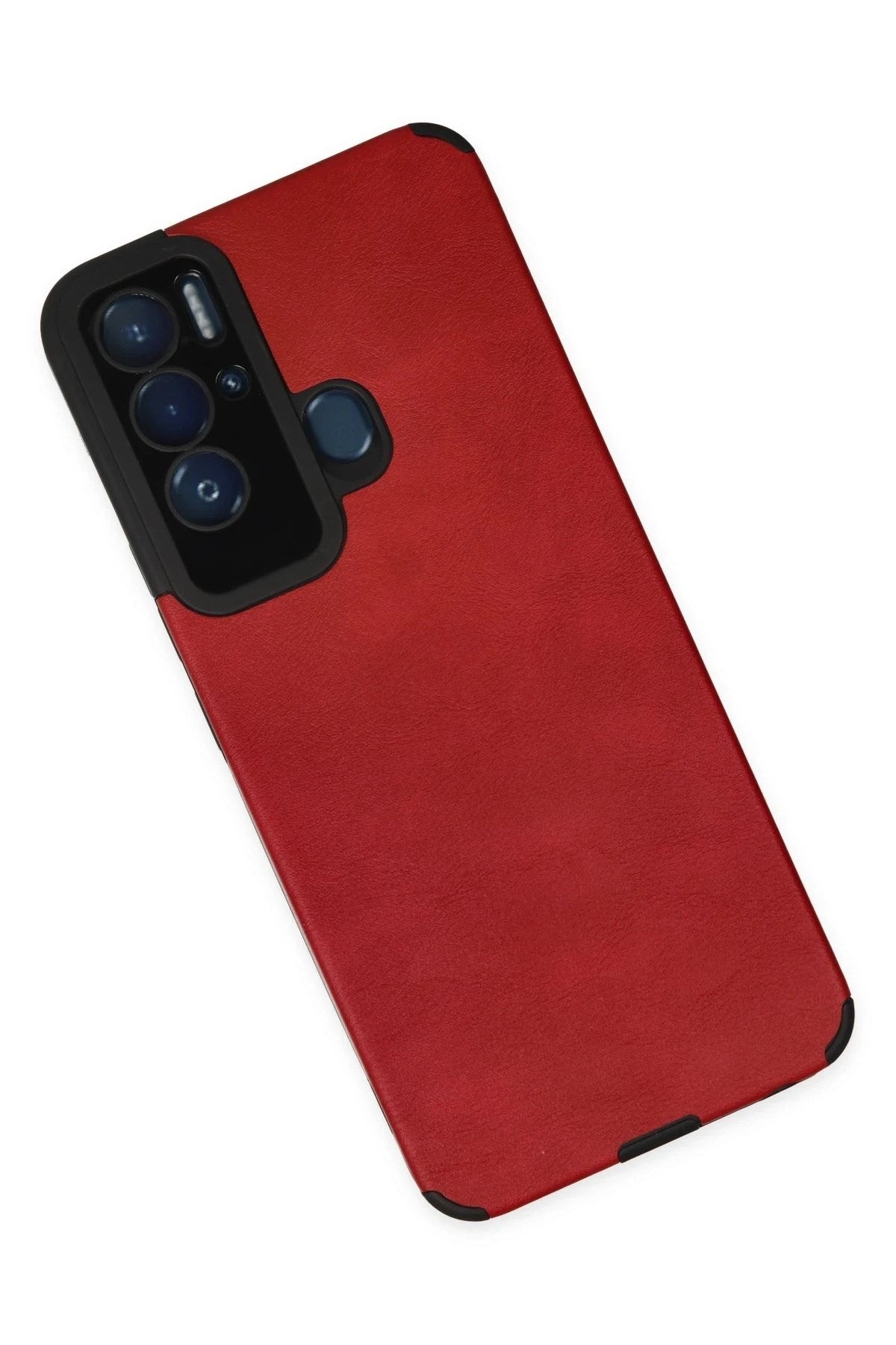 Mey İthalat® Tecno Pova Neo Kılıf Loop Deri Silikon - Kırmızı