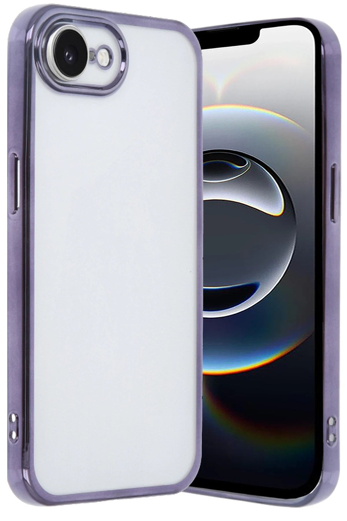 Mey İthalat® iPhone 16E Kılıf Lensli Silikon - Mor